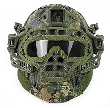 OAREA Tactique Protecteur PJ Casque G4 Système GS Masques avec des Lunettes pour Militaire Airsoft Paintball Armée WarGame Chasse