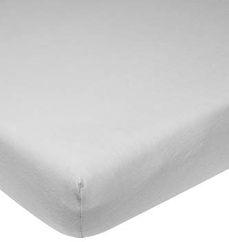 Meyco Baby Uni Spannbettlaken für die Babywiege (Bettlaken mit weicher Jersey-Qualität, aus 100% Baumwolle, perfekte Passform durch Rundum-Gummizug, atmungsaktiv, Maße: 40 x 80 / 90cm), Hellgrau