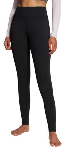 baleaf Fleece Lined Leggings Women Winter Thermal Warm Yoga Pants High Waisted with Drawstring Pockets Water Resistant Black S