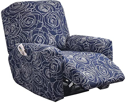 Eco-Ancheng Recliner Slipcovers 4-Pieces Lazyboy Recliner Covers Recliner Couch Covers Recliner Chair Cover Non Slip Reclining Slipcovers with Storage Pockets Furniture Protector for Living Room