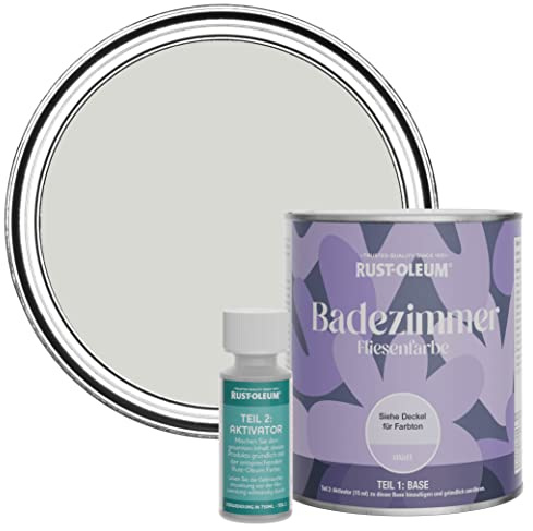 Rust-Oleum Grey Water-Resistant Bathroom Tile Paint in Matt Finish - Winter Grey 750ml