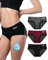 TIICHOO Periodenunterschwäsche Starke Blutung für Frauen & Mädchen Weiche Bequem Periodenslip(XL, Schwarz/Burgund/Grau)
