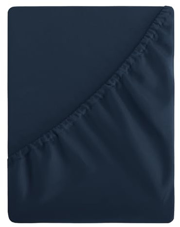 Aisbo Spannbettlaken 180x200cm Bettlaken Boxspringbett - Bett Laken Blau 180x200 aus Premium Mikrofaser, weiches Spannbetttuch 180 x 200 Dunkelblau Steghöhe 40cm für Wasserbett Bed Fitted Sheet