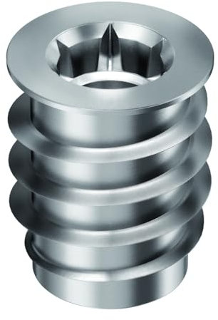 RAMPA Gewindemuffen/Gewindemuffe/Gewindeeinsatz/Einschraubmutter Typ SKD, Rostfreier Stahl Typ 1.4305, M5 Innengewinde (d). 10mm Durchmesser (D) X 12mm Länge (L), 10 Stück