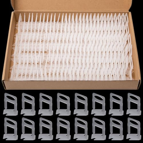 Rebanky 180 Stück Zuglaschen Fliesen Nivelliersystem 2mm Fugenbreite Verlegehilfe Fliesen Werkzeug Nivelliersystem Verlegehilfe Laschen Fliesenverlegehilfe für Verlegung Fliesenstärke von 6-15mm