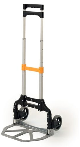Paluplus Carrello Portapacchi Pieghevole in ALLUMINIO con Portata 70 Kg, misura 38,5x41x99,5 cm, Manico Telescopico e 2 Ruote, Montacarichi Manuale per trasporto carichi pesanti -9465F -3,5