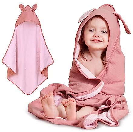 Baby Badetuch mit Kapuze Kapuzenhandtücher Kinder Jungen Mädchen 85x85cm