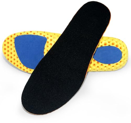 Plantillas Deportivas para Mujer y Hombre, Plantillas Cómodas amortiguación transpirables para uso deportivo y laboral (Black,EU41-42)