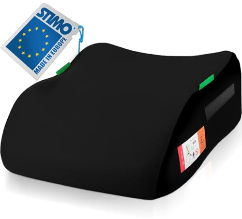 Kindersitzerhöhung Sitzerhöhung ergonomisch Kinder 135-150 cm Auto Sitz ECE R129 Bezug waschbar (Schwarz)