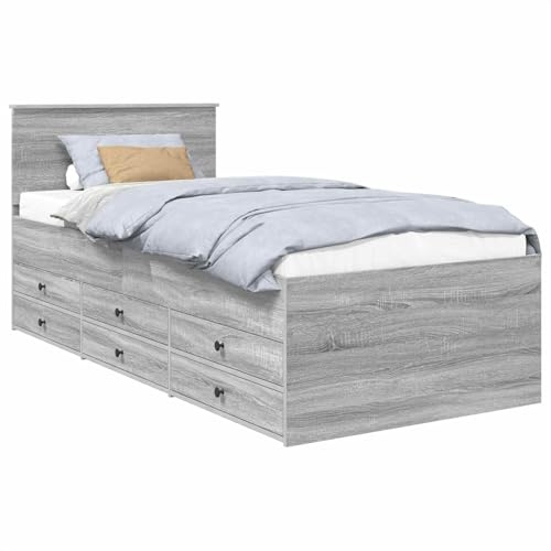 vidaXL Sängsoffa Grå Sonoma och Svart 75 x 190 cm Konstruerat trä