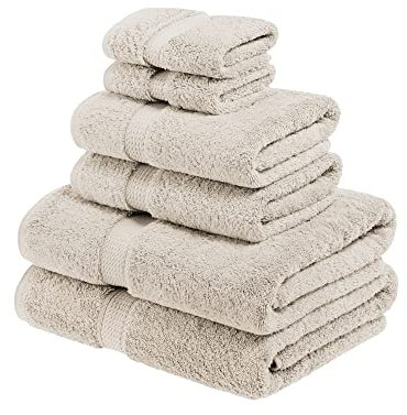 Superior 900 Madison TS Handtuch-Set, Baumwolle, Stein, 6 Piece Towel