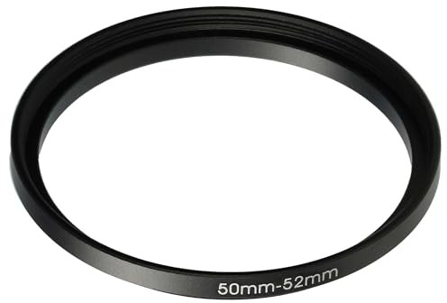vhbw Anillo Adaptador Step Up de 50 mm a 52 mm para Objetivo de la cámara - Adaptador de Filtro, Metal, Negro