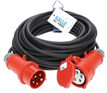 KALLE DAS KABEL CEE 400V Verlängerungskabel Starkstromkabel Kraftstromkabel Starkstromverlängerung Gummiverlängerung H07RN-F 5G2,5mm² 16A 15 Meter