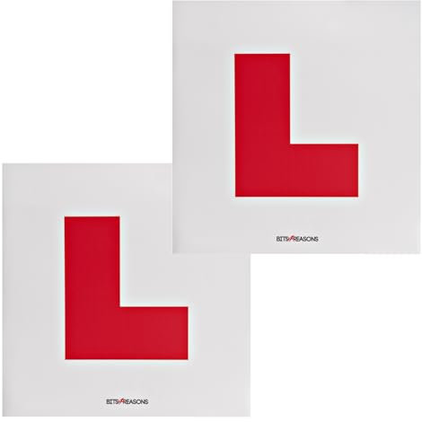 BITS4REASONS Professional Automotive Grade SELF Adhesive Removable at END of Life USE Vinyl with NO Damage to Paint Pair of L Plates Stickers Same Material AS Used ON Our Driving School Cars