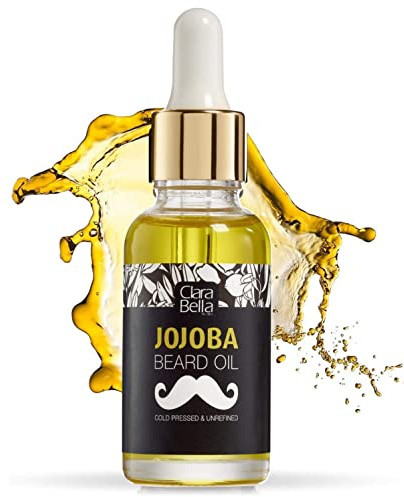 Jojoba Beard Oil: Unscented, Pure & Organic for Men - Stops Itch & Dandruff, Softens Coarse Hair & Mustache, 1 fl oz (30ml)