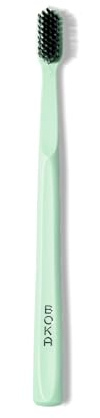 Boka Classic Manual Toothbrush with Extra Soft Activated-Charcoal, Tapered Bristles, Bioplastic Handle That Includes Travel Cap, Dentist-Approved, Great for Adults and Kids, Mint (Pack of 1)