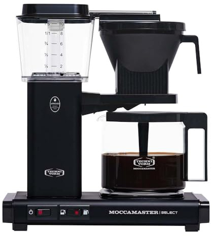 Moccamaster KBG Select, Filter Coffee Machine, Matt Black, UK Plug 1.25L