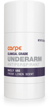 Carpe Clinical Strength Deodorant + Clinical Antiperspirant - Clinical Grade Solid Stick - Fresh Linen Scent - Combat Excessive Underarm Sweating - Great for Hyperhidrosis