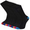 Cob Stallion- Black Socks in Argyle, Heel and Toe Styles, Socks Multipack 6-11 UK, Pack of 4 and 12 Pairs (Heel and Toe, 12)