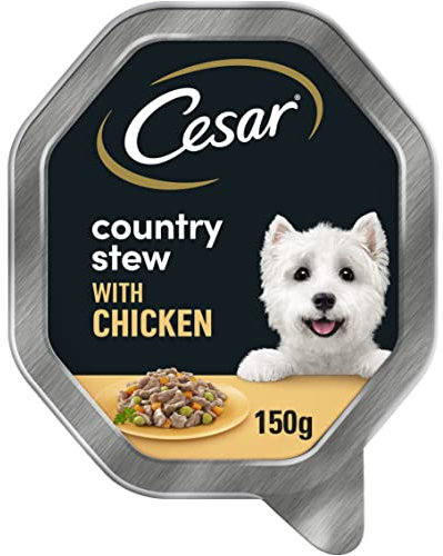 Cesar Country Stew Adult Wet Dog Food, Chicken, Vegetables and Parsley in Gravy 14 x 150 g Trays