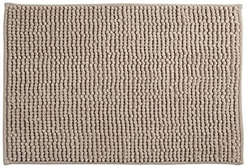 CATTANI TESSUTI Tappeto Bagno 60x120 cm - 70x140 cm Antiscivolo Morbido Assorbente Tappetino Antiscivolo Antimuffa Ciniglia Moderno Tappeto Lavabile In Lavatrice (60X120 cm, tortora)
