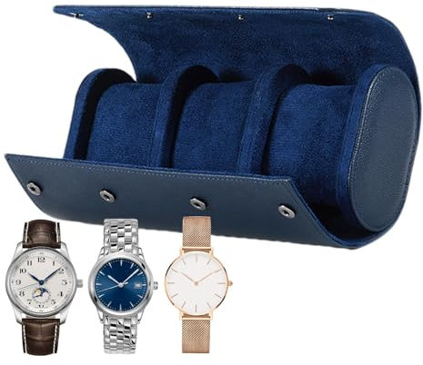 Étui pour montre de voyage, étui de voyage avec rouleau de montre, boîte de montre portable Organisateur de voyage pour montre, étui de transport pour montres Vitrine de montres avec a