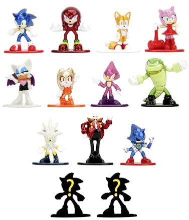 Jada Toys Sonic The Hedgehog Figur (1x Mystery Figur in Blind Pack) - 1 Überraschungs-Sammelfigur aus 13 Sonic Figuren, Nano Metallfigur (ca. 4 cm) für Kinder & Fans ab 3 Jahre, Welle 1