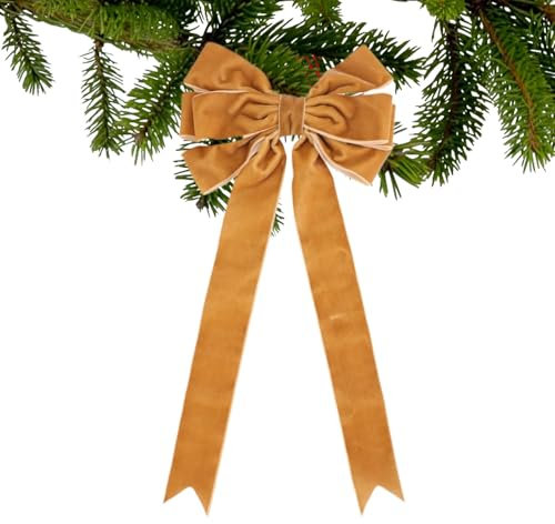 Teksome Weihnachtsbaumschleifen Samt, Weihnachtsschleifen aus Samt,Weihnachtsschleifen Rustikale Bastelschleifen - Feiertags- -Schleifen-Ornament für Weihnachten, Festliche Girlande, Baum,