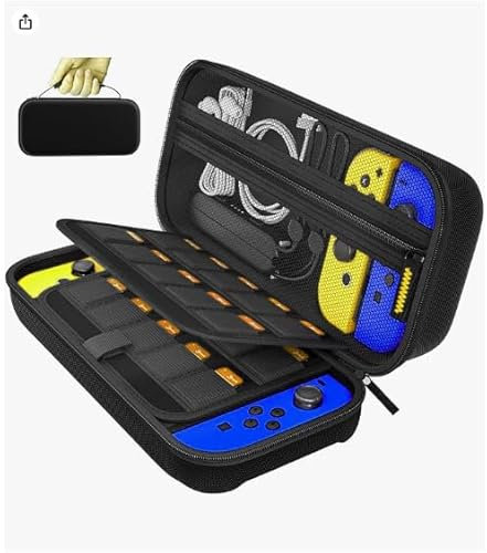 ProCase Carrying Case for Nintendo Switch 2 (2025) with 24 Game Card Slots, Hard Portable Travel Case Storage Bag Protective Pounch for 2025 Nintendo Switch 2 Console and Accessories -Black