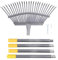 Rastrello da Giardino Rastrello per Foglie Larghe per Arbusti con 25 Denti Rastrello da Giardino con Manico Regolabile per Raccogliere Foglie, Tagliata, Spazzatura