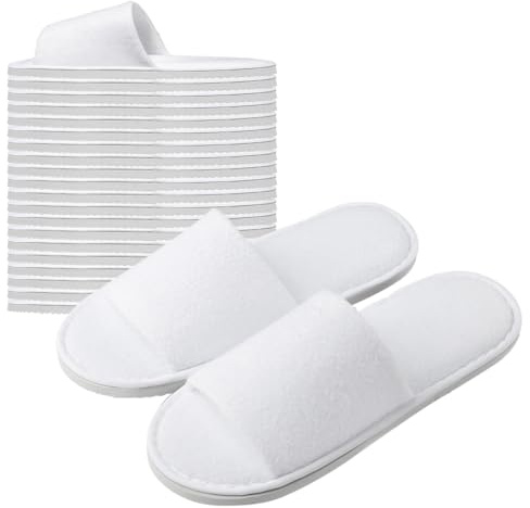 Taimimy 10 Paires de Chausson Hotel Jetable Femmes Hommes, Chausson Spa Hotel Lavable Pantoufles d'Invité Confortables Doux Antidérapants pour hôtels et spa, Maison, Voyage(10 Paires(à bout ouvert))