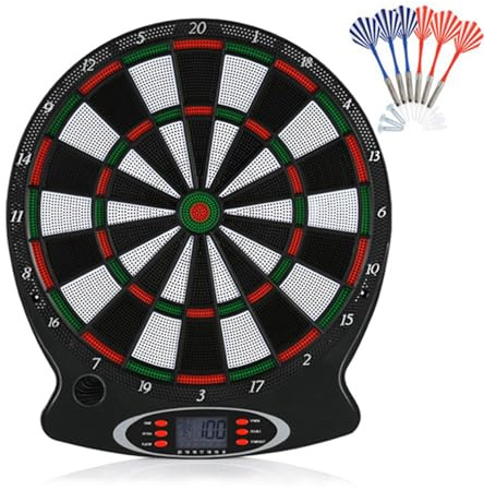 Spacnana Le Tableau électronique Dart avec écran D'évaluation LCD, pour Les Amateurs de Fléchettes, Comprend 6 pour Un Plaisir sans Fin