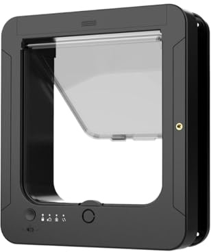 Gatera Inteligente,Puerta Inteligente para Mascotas con Control Remoto Y 2 Collares con Sensor | Entrada Controlable para Perros | para Interior Exterior