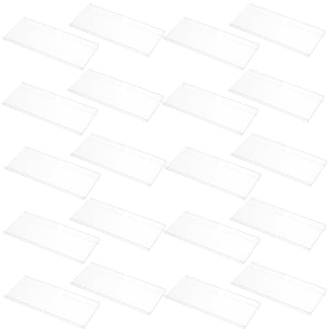 CAXUSD 50 Pezzi Supporti Trasparenti per Etichette in PVC Porta Cartellini Prezzo per Negozi e Uffici Attacco Facile Mensola Resistente e Riutilizzabile