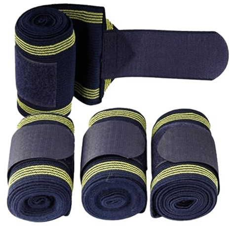 Generisk hästlinning, elastiskt ridbandage, 4 rullar av hästlindning | För veterinärutbildning för att förebygga senskador och på fastländer, hovar, fotled och knä