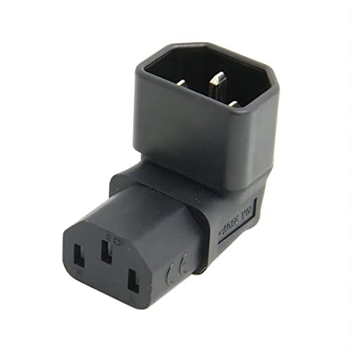 CY VIEC Male C14 to 90 Degree Down Right Angled IEC Female C13 Power Extension Adapter