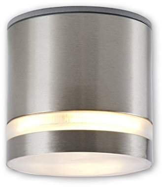 LICHT DISCOUNT Dimmbare LED Aufbauleuchte IP44 Edelstahl Badleuchte Badlampe 230 V - inkl. dimmbarem satiniertem GX53 LED Leuchtmittel 7 Watt warmweiss