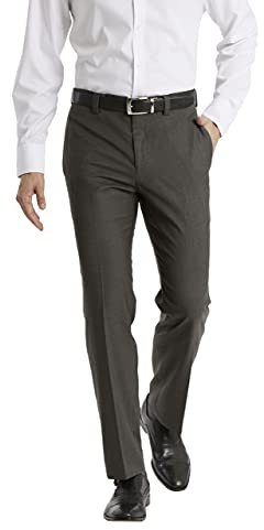 Calvin Klein Men's Modern Fit Dress Pants | Suit Pants for Men | Performance Stretch Fabric, Flat Front, Ready-to-Wear, Multiple Colors | Taupe 36/34