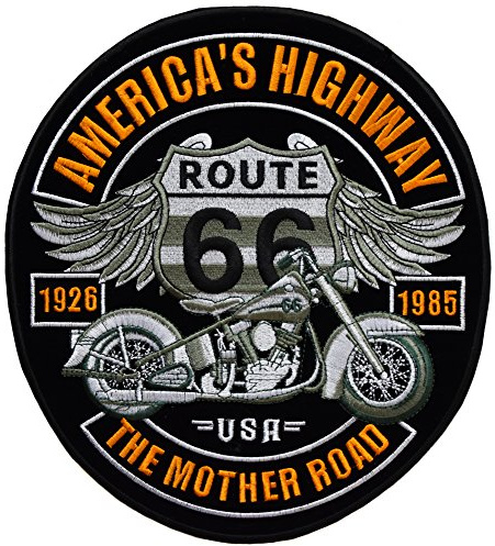 topt mili ecusson Route 66 Biker Motard Moto USA us thermocollant Grand Format 25x23cm patche Badge