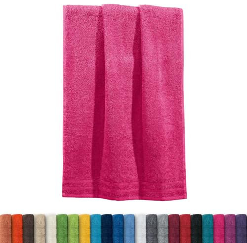 Erwin Müller Duschtuch Heidelberg 100% Baumwolle pink Größe 70x140 cm - saugstark, gut trocknend, kompakt, leichte Qualität - ideal für Sport, Strand, Reisen (weitere Farben)