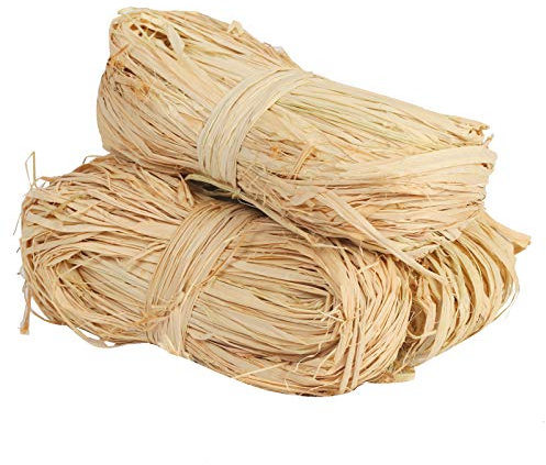 TAZEMAT 150g Raffia Bast Naturbast Natur Raffiabast Bindebast Florbast Naturbast zum Basteln und Dekoration von Geschenkbox Blumenstrauß Gemüse für Floristen Garten Hochzeit 3 x 50g…