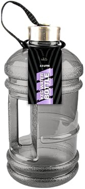 RINCS Essentials Water Keg Bottle- 2.2L | Easy Carry Handle | Extra Large Reusable | Gym Bottle, Portable Sports Drinks Container | Perfect for Outdoor Activities | Leak-Proof (1, Grey)