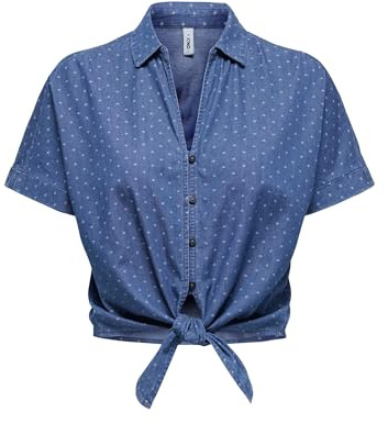 ONLY Camisa Femenina Onlnova Camisa, Medio De Mezclilla Azul, L