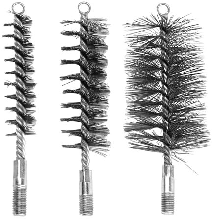 Ofenrohrbürste, Afenau 3 Stück Kaminbürste, 30/50/80 mm Kesselbürste, Edelstahl Heizkesselbürste, Schornsteinbesen, Kaminrohr Reinigungsbürste für Schornsteinen Reinigen, Pipeline, Kessel