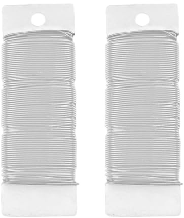 SGERUFZ 2 Rotoli di Filo Sottile per Fai da Te, 0.7mm, Filo per Gioielli, Creazione di Gioielli, Composizioni Floreali e Avvolgimento Steli di Bouquet (35m) (Argento)