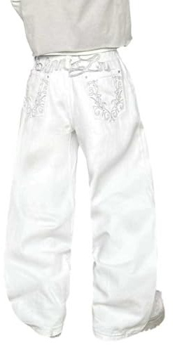 Zewool Jean Baggy Y2K à Jambes Larges pour Homme avec Broderie au Dos | Pantalon en denim Extreme Motion, style skate, coupe ample, style Y2K, cinq poches, jambes larges et décontractées.