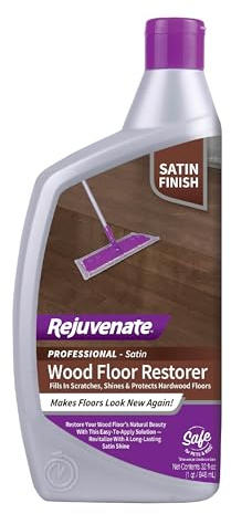Rejuvenate Professional Wood Floor Restorer Fills Scratches, Shines And Protects Wood Flooring For A Matte Satin Shine, 32 Ounces