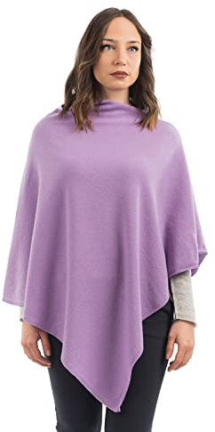 DALLE PIANE CASHMERE Poncho Donna Misto Cashmere Lana - Lilla