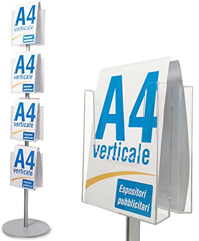 Porte-Brochures sur Pied Double Face avec 8 Compartiments A4