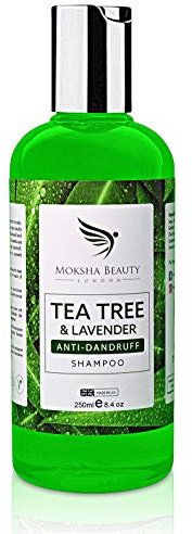 Tea Tree Anti Dandruff Shampoo - [Made In UK] Therapeutic Grade Antifungal Tea Tree Shampoo for Dry Itchy Flaky Scalp and Dandruff Hair for Men & Women, 250ml